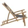 Deck Chair Bamboo & Canvas Dark Grey - Stylish & Durable