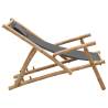 Deck Chair Bamboo & Canvas Dark Grey - Stylish & Durable