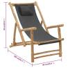 Deck Chair Bamboo & Canvas Dark Grey - Stylish & Durable