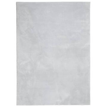 HUARTE Short Pile Soft Washable Grey Rug 140x200 cm