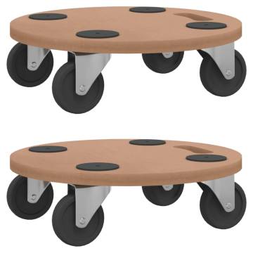 Dolly Trolleys 2 pcs Round Engineered Wood | Hipo Market