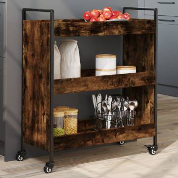 Kitchen Trolley Smoked Oak 70x30x82 cm - Stylish Storage Solution