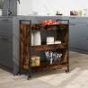 Kitchen Trolley Smoked Oak 70x30x82 cm - Stylish Storage Solution