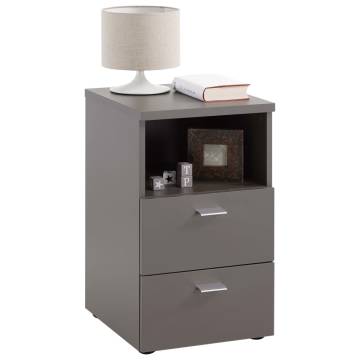 FMD Bedside Cabinet with 2 Drawers - Lava Grey | Hipomarket