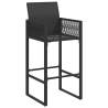 Garden Bar Stools - 2 pcs Black Poly Rattan | HipoMarket UK