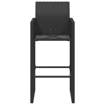 Garden Bar Stools - 2 pcs Black Poly Rattan | HipoMarket UK