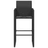 Garden Bar Stools - 2 pcs Black Poly Rattan | HipoMarket UK