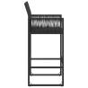 Garden Bar Stools - 2 pcs Black Poly Rattan | HipoMarket UK