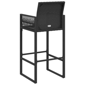 Garden Bar Stools - 2 pcs Black Poly Rattan | HipoMarket UK