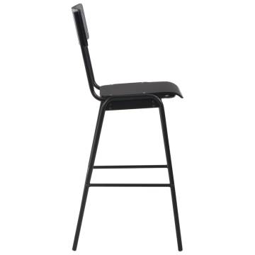 Bar Chairs Set of 2 - Black Solid Plywood & Steel