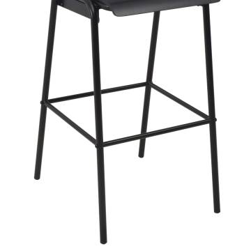 Bar Chairs Set of 2 - Black Solid Plywood & Steel