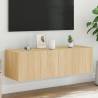 TV Wall Cabinet with LED Lights Sonoma Oak 100x35x31 cm Colour sonoma oak Size 100 x 35 x 31 cm Quantity in Package 1 