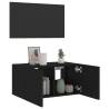 TV Wall Cabinet with LED Lights - Black 60x35x31 cm