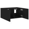 TV Wall Cabinet with LED Lights - Black 60x35x31 cm