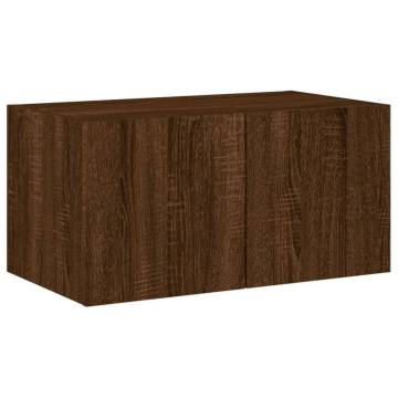 6 Piece TV Wall Units with LED - Brown Oak Engineered Wood