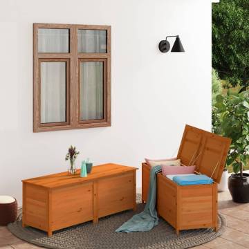 Outdoor Cushion Box Brown - Solid Fir Wood 200x50x56 cm