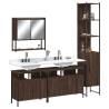 4 Piece Bathroom Furniture Set Brown Oak Engineered Wood Colour brown oak Number of 1 Number of Pieces 