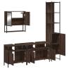 4 Piece Brown Oak Bathroom Furniture Set | Modern Design