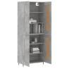 Stylish Highboard in Concrete Grey - 69.5x34x180 cm