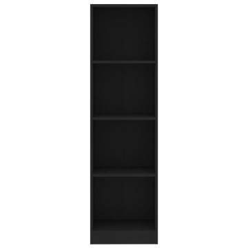 4-Tier Black Book Cabinet - Stylish & Modern Design | HipoMarket