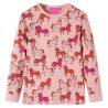 Kids' Long Sleeve Pyjamas - Light Pink with Horse Print