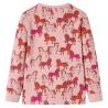 Kids' Long Sleeve Pyjamas - Light Pink with Horse Print