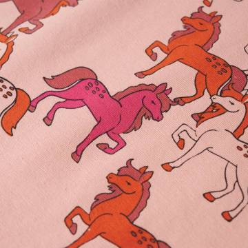 Kids' Long Sleeve Pyjamas - Light Pink with Horse Print