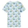 Kids' Short Sleeve Pyjamas - Light Blue Surfing Dinosaur | HipoMarket