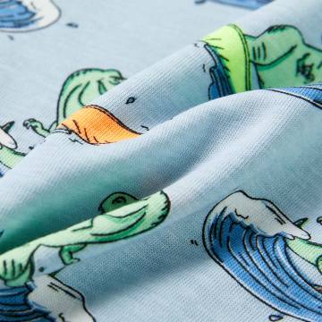 Kids' Short Sleeve Pyjamas - Light Blue Surfing Dinosaur | HipoMarket