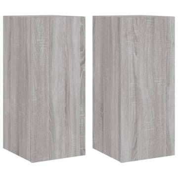 Stylish LED TV Wall Cabinets - Grey Sonoma - 2 pcs