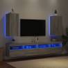 Stylish LED TV Wall Cabinets - Grey Sonoma - 2 pcs