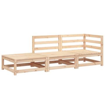 Garden Sofa with Footstool - 2-Seater Solid Pine Wood