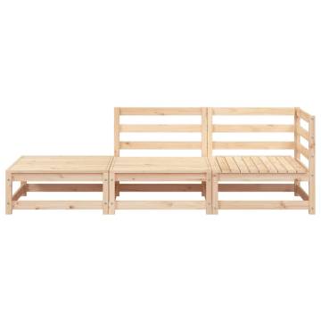 Garden Sofa with Footstool - 2-Seater Solid Pine Wood