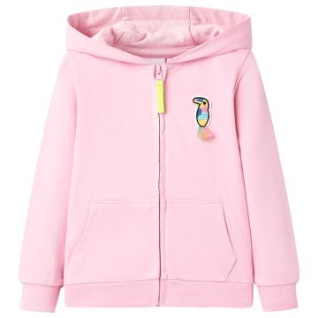 Kids' Hooded Zip Sweatshirt - Bright Pink 128 | HipoMarket