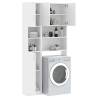 Washing Machine Cabinet Set - White Engineered Wood