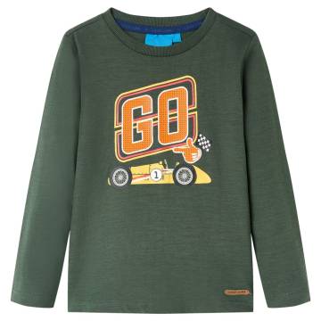 Kids' Long Sleeve T-Shirt Dark Green 116 - Affordable Quality Wear