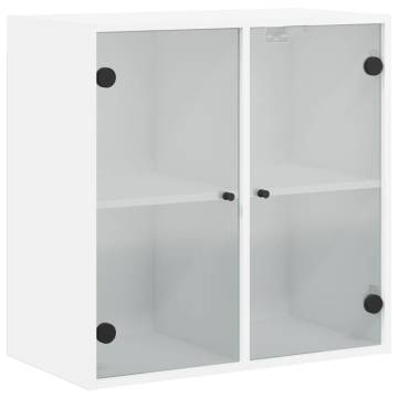 Elegant Wall Cabinet with Glass Doors - White 68x37x68.5 cm