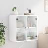 Elegant Wall Cabinet with Glass Doors - White 68x37x68.5 cm