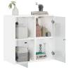 Elegant Wall Cabinet with Glass Doors - White 68x37x68.5 cm