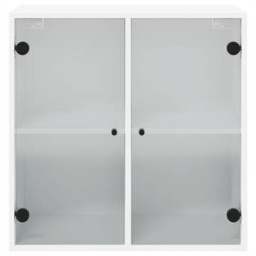 Elegant Wall Cabinet with Glass Doors - White 68x37x68.5 cm