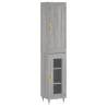 Stylish Highboard Grey Sonoma - 34.5x34x180 cm | Hipo Market