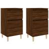 Elegant Brown Oak Bedside Cabinets - Set of 2 | HipoMarket