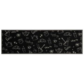 Kitchen Rug Washable Morning Black 45x150 cm Velvet