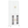 Stylish Highboard High Gloss White - 69.5x34x180 cm