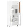 Stylish Highboard High Gloss White - 69.5x34x180 cm