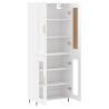 Stylish Highboard High Gloss White - 69.5x34x180 cm