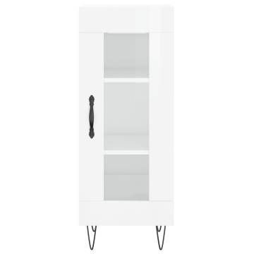 Stylish Highboard High Gloss White - 34.5x34x180 cm