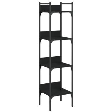 4-Tier Black Bookshelf | Stylish & Space-Saving Storage