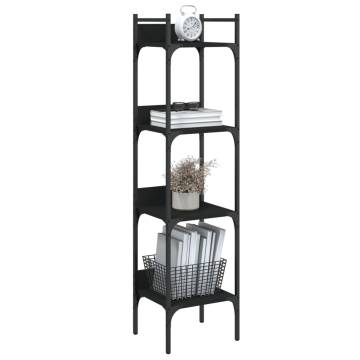 4-Tier Black Bookshelf | Stylish & Space-Saving Storage