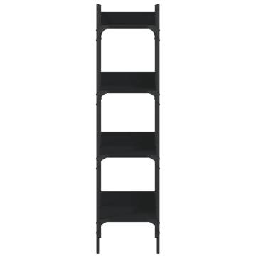 4-Tier Black Bookshelf | Stylish & Space-Saving Storage